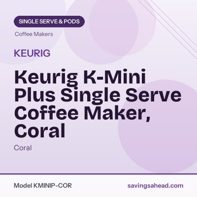 Keurig K-Mini Plus Single Serve Coffee Maker, Coral