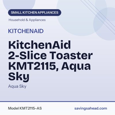 KitchenAid 2-Slice Toaster KMT2115, Aqua Sky