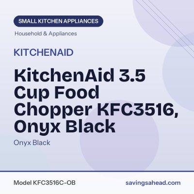 KitchenAid 3.5 Cup Food Chopper KFC3516, Onyx Black