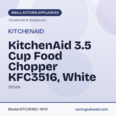 KitchenAid 3.5 Cup Food Chopper KFC3516, White