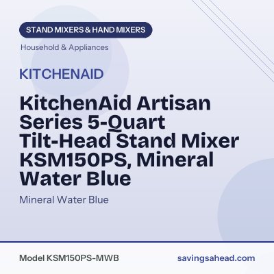 KitchenAid Artisan Series 5-Quart Tilt-Head Stand Mixer KSM150PS, Mineral Water Blue