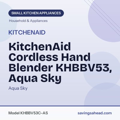 KitchenAid Cordless Hand Blender KHBBV53, Aqua Sky