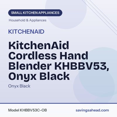 KitchenAid Cordless Hand Blender KHBBV53, Onyx Black