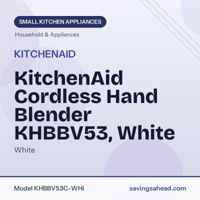 KitchenAid Cordless Hand Blender KHBBV53, White