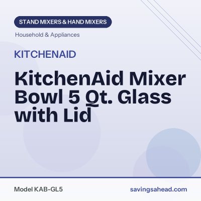 KitchenAid Mixer Bowl 5 Qt. Glass with Lid