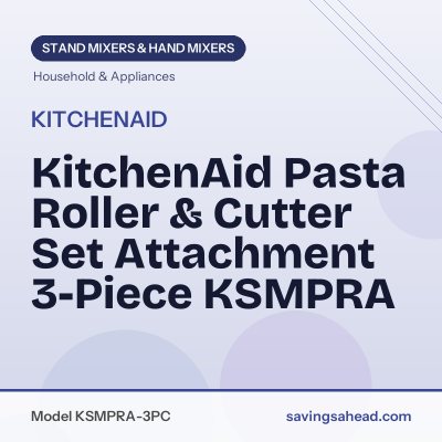 KitchenAid Pasta Roller & Cutter Set Attachment 3-Piece KSMPRA