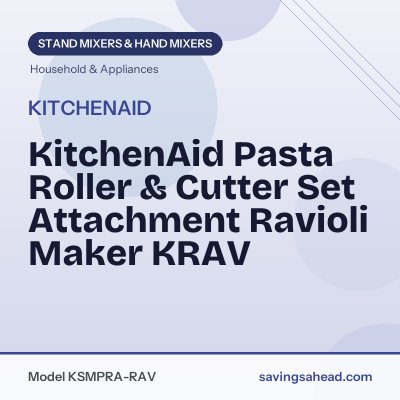 KitchenAid Pasta Roller & Cutter Set Attachment Ravioli Maker KRAV
