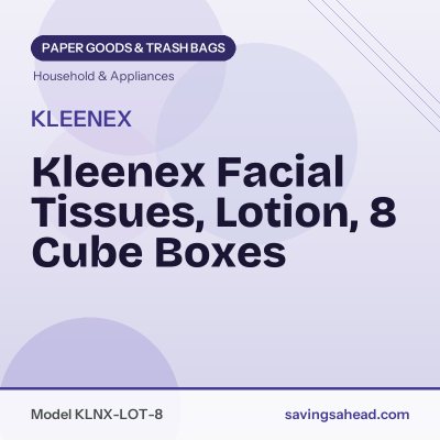 Kleenex Facial Tissues, Lotion, 8 Cube Boxes