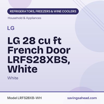 LG 28 cu ft French Door LRFS28XBS, White