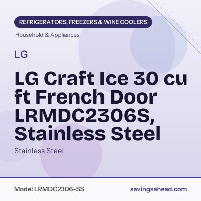 LG Craft Ice 30 cu ft French Door LRMDC2306S, Stainless Steel