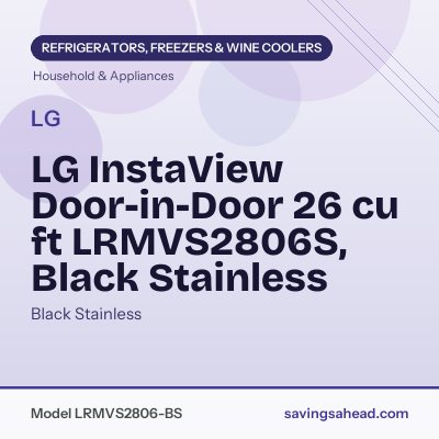 LG InstaView Door-in-Door 26 cu ft LRMVS2806S, Black Stainless