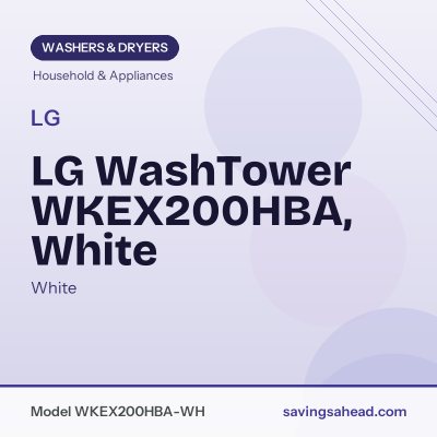 LG WashTower WKEX200HBA, White