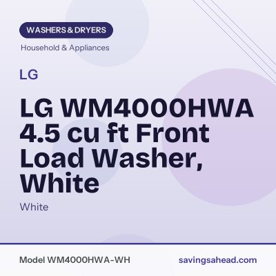 LG WM4000HWA 4.5 cu ft Front Load Washer, White