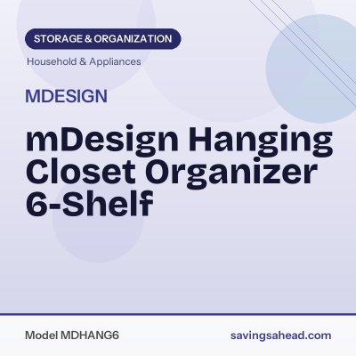 mDesign Hanging Closet Organizer 6-Shelf