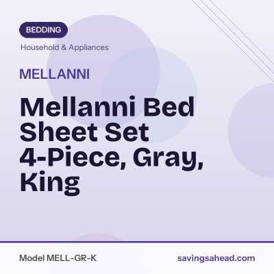 Mellanni Bed Sheet Set 4-Piece, Gray, King