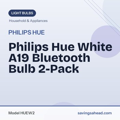 Philips Hue White A19 Bluetooth Bulb 2-Pack