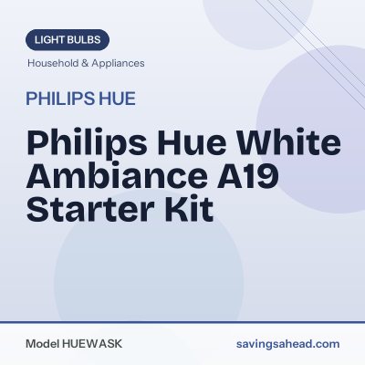 Philips Hue White Ambiance A19 Starter Kit