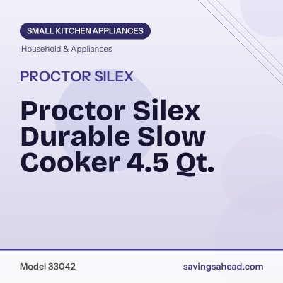 Proctor Silex Durable Slow Cooker 4.5 Qt.