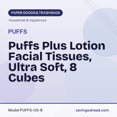 Puffs Plus Lotion Facial Tissues, Ultra Soft, 8 Cubes