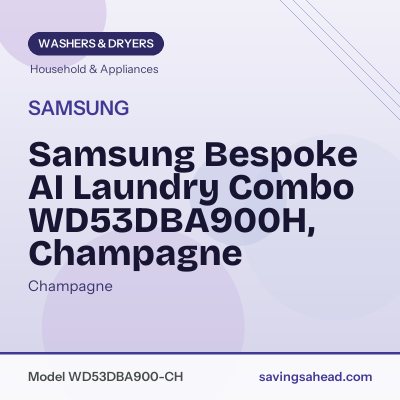 Samsung Bespoke AI Laundry Combo WD53DBA900H, Champagne