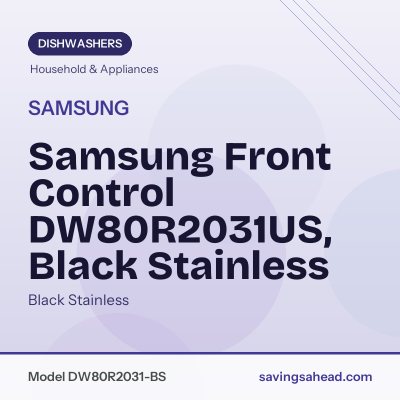 Samsung Front Control DW80R2031US, Black Stainless