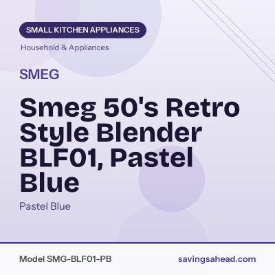 Smeg 50's Retro Style Blender BLF01, Pastel Blue