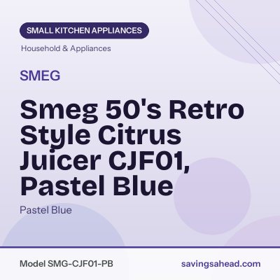 Smeg 50's Retro Style Citrus Juicer CJF01, Pastel Blue