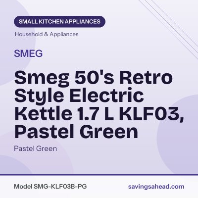 Smeg 50's Retro Style Electric Kettle 1.7 L KLF03, Pastel Green