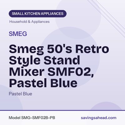 Smeg 50's Retro Style Stand Mixer SMF02, Pastel Blue