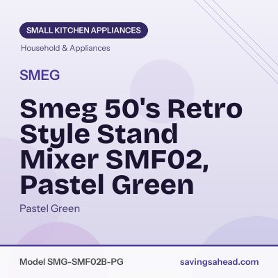 Smeg 50's Retro Style Stand Mixer SMF02, Pastel Green