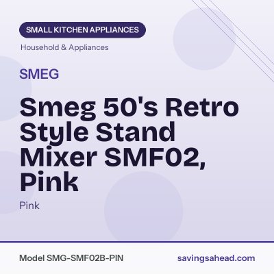 Smeg 50's Retro Style Stand Mixer SMF02, Pink