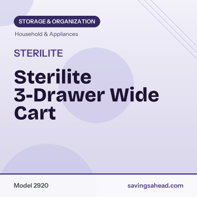 Sterilite 3-Drawer Wide Cart