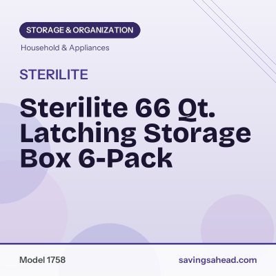 Sterilite 66 Qt. Latching Storage Box 6-Pack