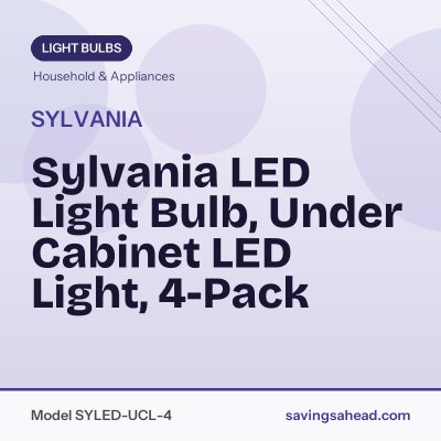 Sylvania LED Light Bulb, Under Cabinet LED Light, 4-Pack
