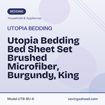 Utopia Bedding Bed Sheet Set Brushed Microfiber, Burgundy, King