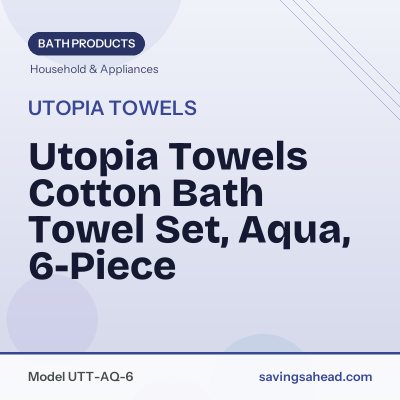 Utopia Towels Cotton Bath Towel Set, Aqua, 6-Piece