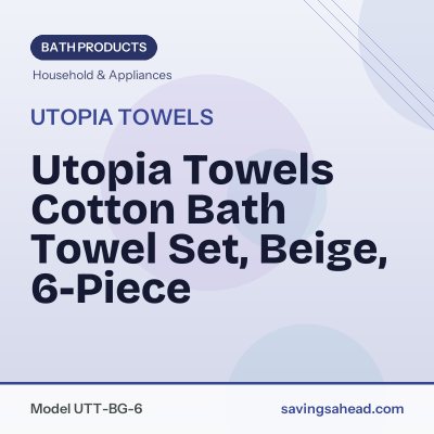 Utopia Towels Cotton Bath Towel Set, Beige, 6-Piece