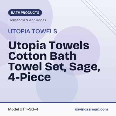 Utopia Towels Cotton Bath Towel Set, Sage, 4-Piece