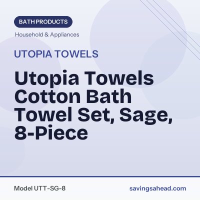 Utopia Towels Cotton Bath Towel Set, Sage, 8-Piece