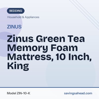 Zinus Green Tea Memory Foam Mattress, 10 Inch, King