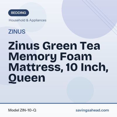 Zinus Green Tea Memory Foam Mattress, 10 Inch, Queen