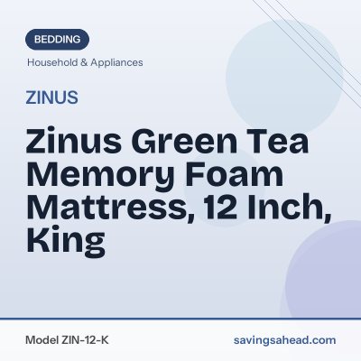 Zinus Green Tea Memory Foam Mattress, 12 Inch, King