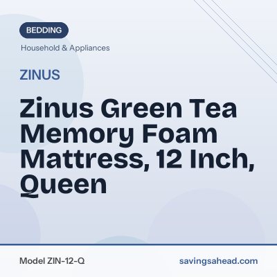 Zinus Green Tea Memory Foam Mattress, 12 Inch, Queen