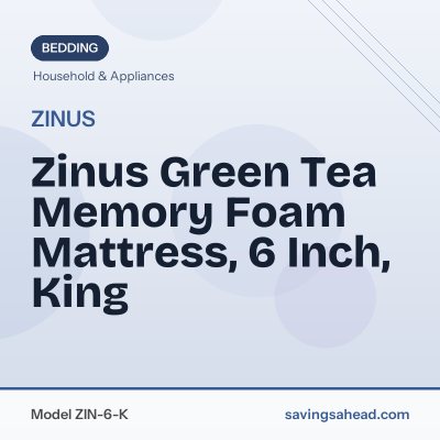 Zinus Green Tea Memory Foam Mattress, 6 Inch, King