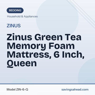 Zinus Green Tea Memory Foam Mattress, 6 Inch, Queen