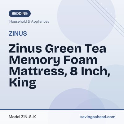 Zinus Green Tea Memory Foam Mattress, 8 Inch, King