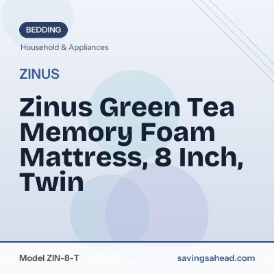 Zinus Green Tea Memory Foam Mattress, 8 Inch, Twin